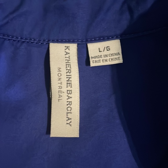 Katherine Barclay Cobalt Blue Button-Down Shirt with Back Zipper Size Large - Picture 13 of 14